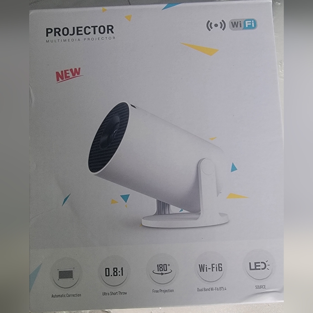 White Multimedia Projector with Wi-Fi Bundle